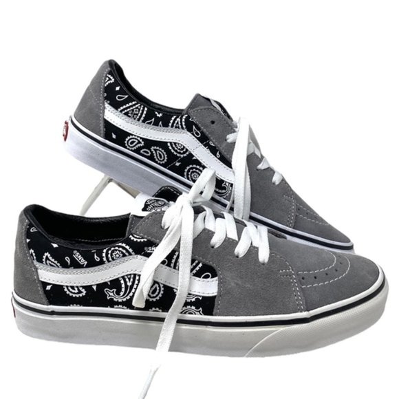 VANS Sk8-Low Shoe Suede Casual Paisley Gray Sneakers For Women Skate VN0A5KXDBGJ - Picture 3 of 10